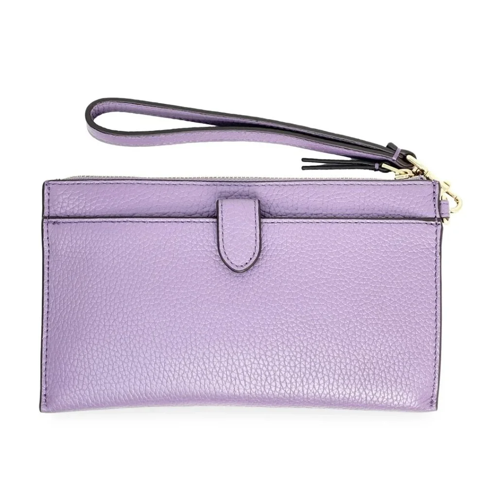 Tory Burch NWT Chelsea Pebbled Leather Top Zip Phone Wallet Wristlet